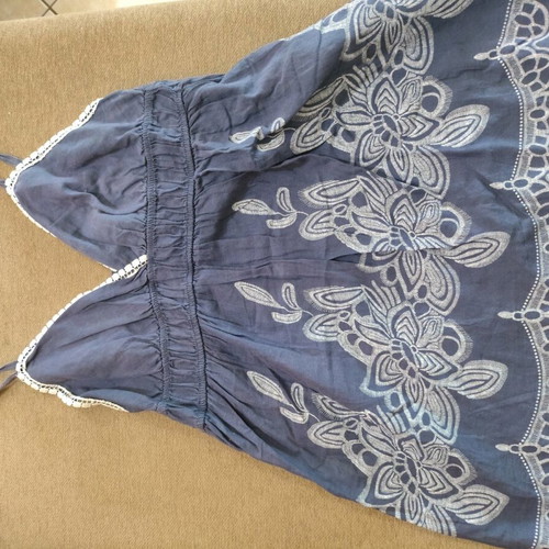 Blue top used with pattern, one size