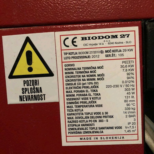 Biodom pellet burner like new