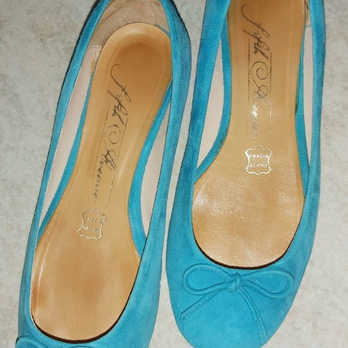 Tsouderos ballerinas used, turquoise, size 37