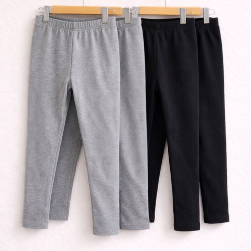 Kids leggings set of 4 black and grey used by Kiabi