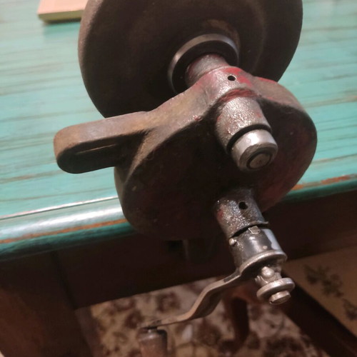 Old hand-operated grinding wheel used