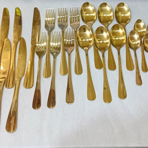 Gold Cutlery Set 24 Pieces New