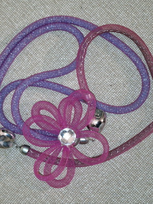 Necklace purple and pink like new, length 55 cm