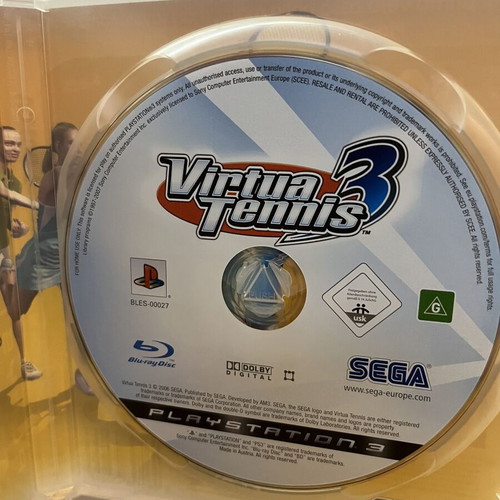 Virtua Tennis 3 PlayStation 3 game like new