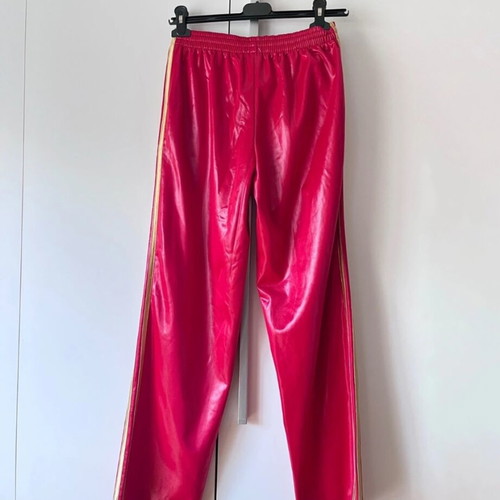 Adidas women's pants, size L, red with gold stripes
