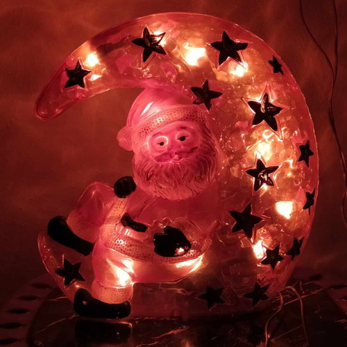 Santa Claus lighted like new, 25 cm height, pvc