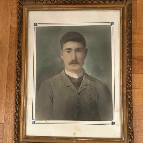 Hand-colored portrait used with frame early 1900s