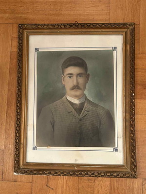 Hand-colored portrait used with frame early 1900s