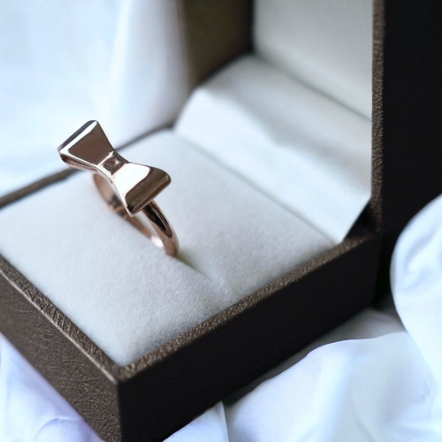 Bow ribbon silver 925 ring new