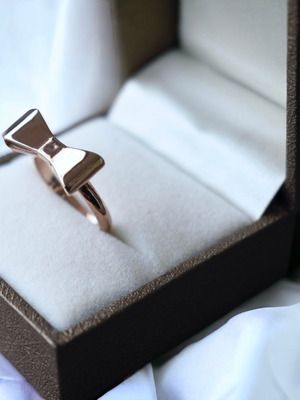 Bow ribbon silver 925 ring new