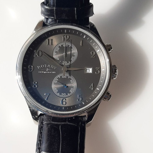 Rotary wristwatch men ultra slim new, leather strap