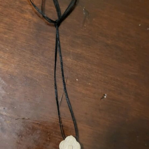 Carved wooden cross from Athos cell with cord