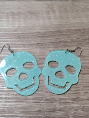 Dangling earrings new, turquoise with glitter