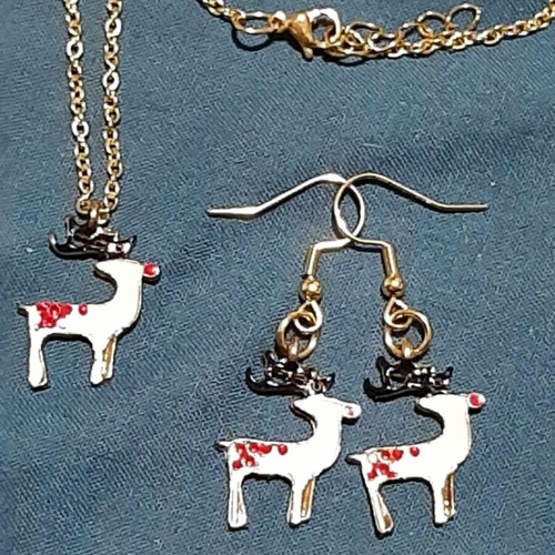 Reindeer jewelry set No2 in steel new