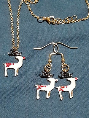 Reindeer jewelry set No2 in steel new