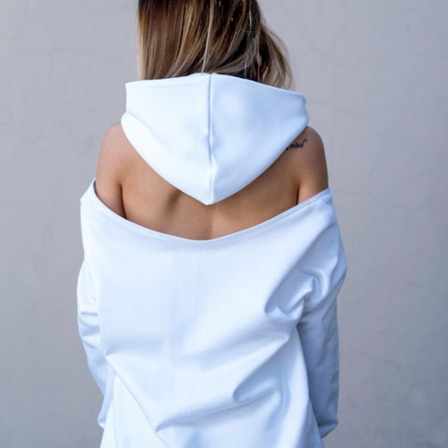Zara white sweatshirt new with impressive zipper, small-medium