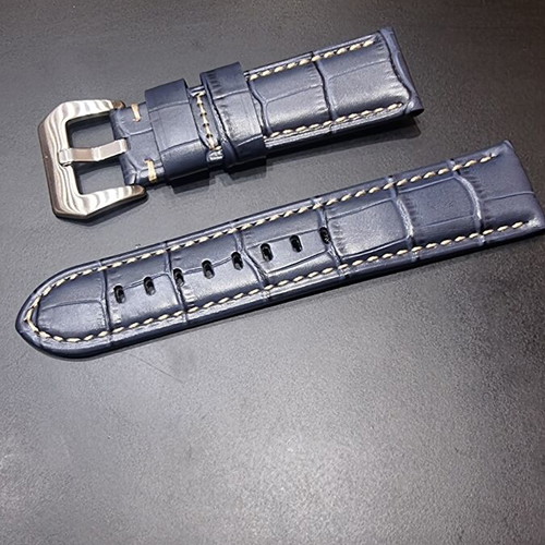 Panerai leather strap 24mm new, blue