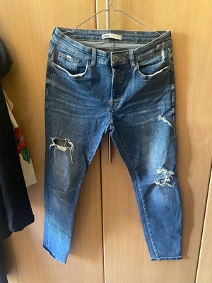 Τζιν Zara με σκισίματα, σαν καινούργιο, μέγεθος XL, μπλε
