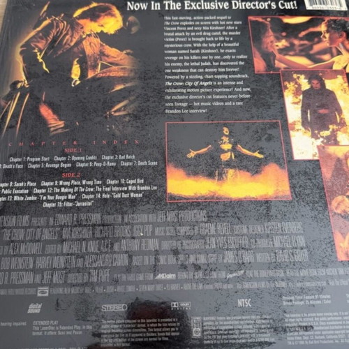 Laser Disc The Crow City Of Angels Directors Cut Edition like new