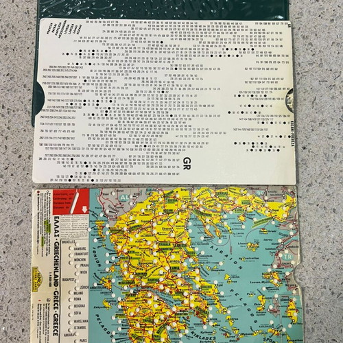 Vintage Greece Road Map used from the 70s