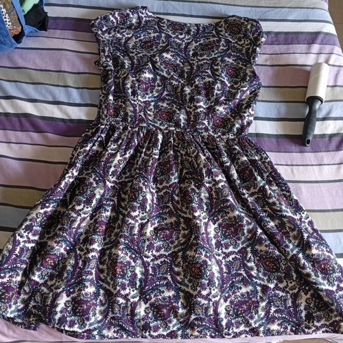 Dress medium size used, colorful purple, zipper side