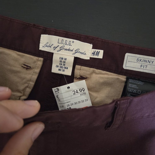 H&M Skinny Pants new, burgundy
