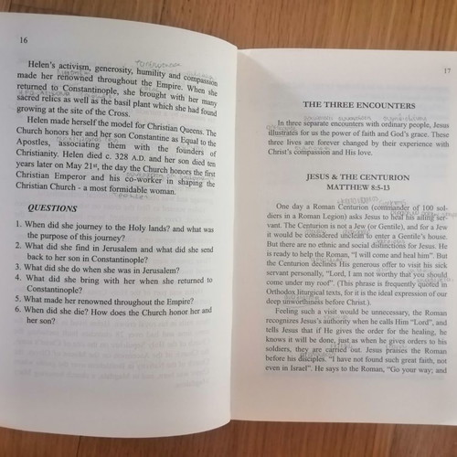 English Theological Texts and exercices used