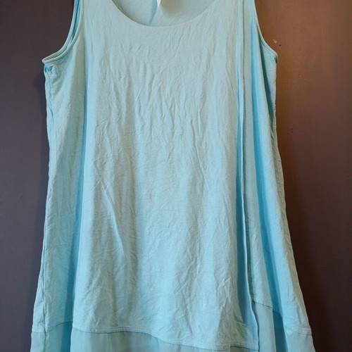 Addition Elle plus size sleeveless top new, turquoise chiffon hem