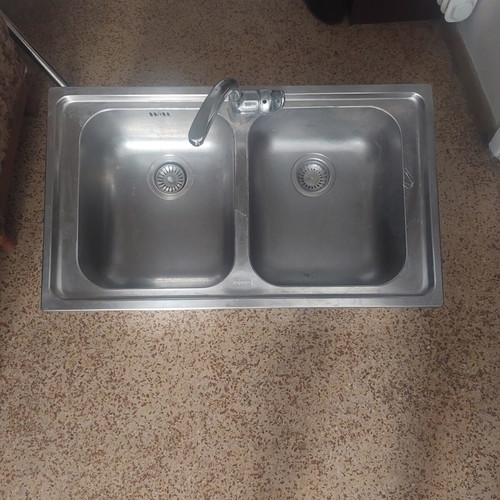 Double kitchen sink inox used, good condition