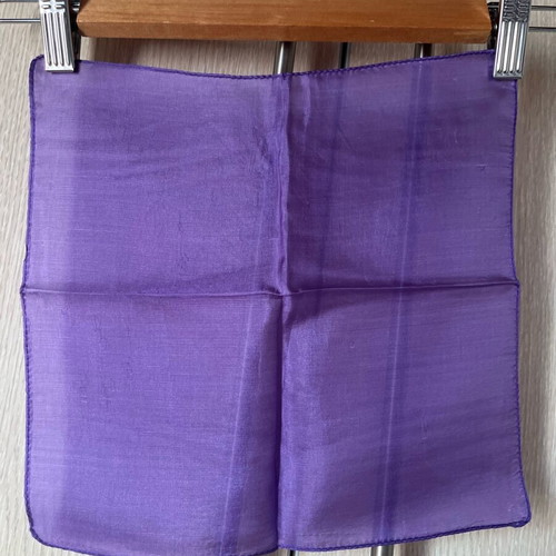 Silk pocket square used, purple