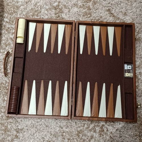 Backgammon leather case like new