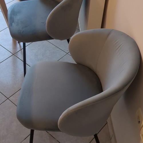 IKEA wooden large table with two velvet chairs from Praktiker