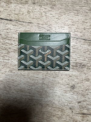 Goyard card holder, green