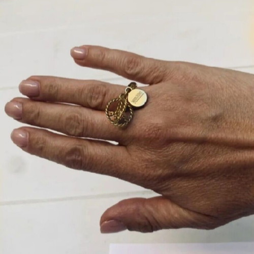Moschino Cheap and Chic ring new, gold plated steel, Y2K
