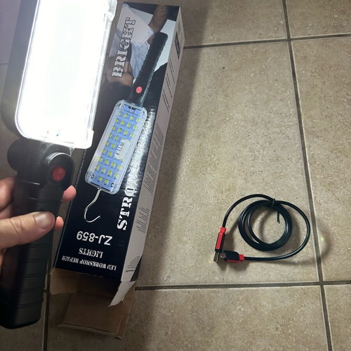 Rechargeable lamp 34 led with hook, magnet and usb charger 28 cm new