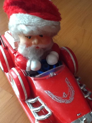 Santa Claus vintage car used, Christmas 1990