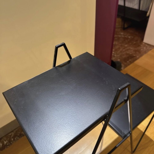 Minimal side table La Redoute used, black metal frame