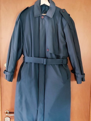 Men's trench coat with warm lining grey like new, Large