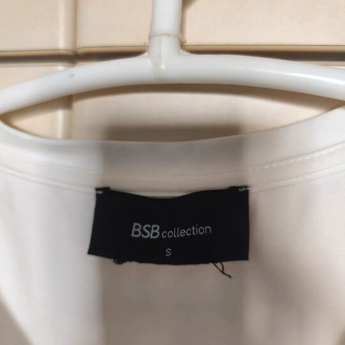 BSB Women's Summer Blouse with White Cotton and Pink Tulle Sleeves, New