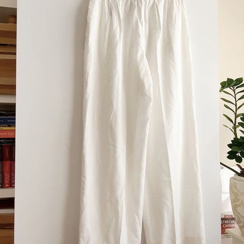 Vila pants new, linen and cotton, size M, white
