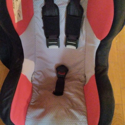 Fisher Price child car seat red gray with black plastic like new