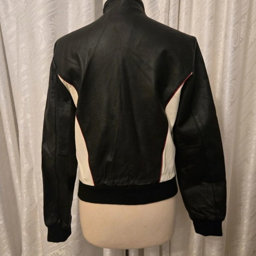 Leather jacket vintage biker black size M like new