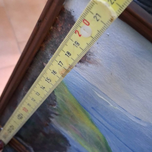Oil painting "Landscape" signed by Romanian artist, like new, 40×22cm