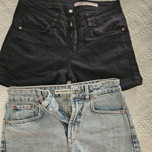 Denim shorts and checked top like new, pack of 3, size small