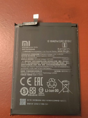 Μπαταρία BN54 Xiaomi Redmi 9 μεταχειρισμένη με πρόβλημα PL-Fuse