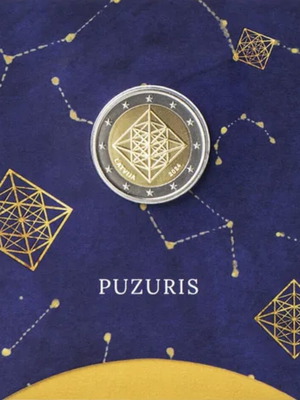 Λετονία 2 ευρώ Puzuris 2024 κάρτα νομίσματος BU
