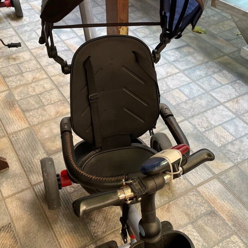 ABO tricycle used with adjustable canopy and parent handlebar