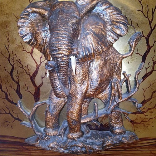 Chalcography painting used with elephant motif