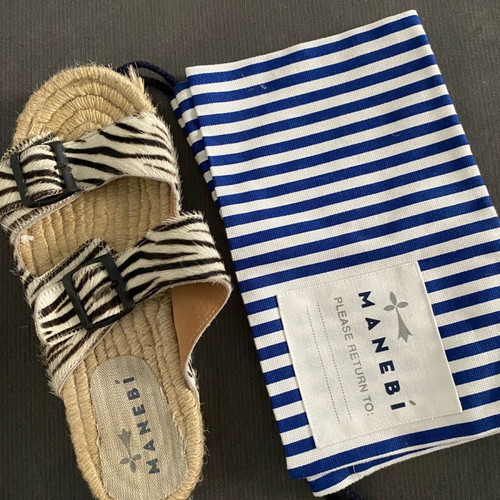 Manebi Calf Hair Nordic Sandals Animalier used, size 39
