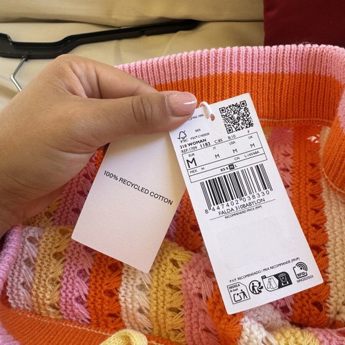 Mango summer skirt, 100% recycled cotton, never worn